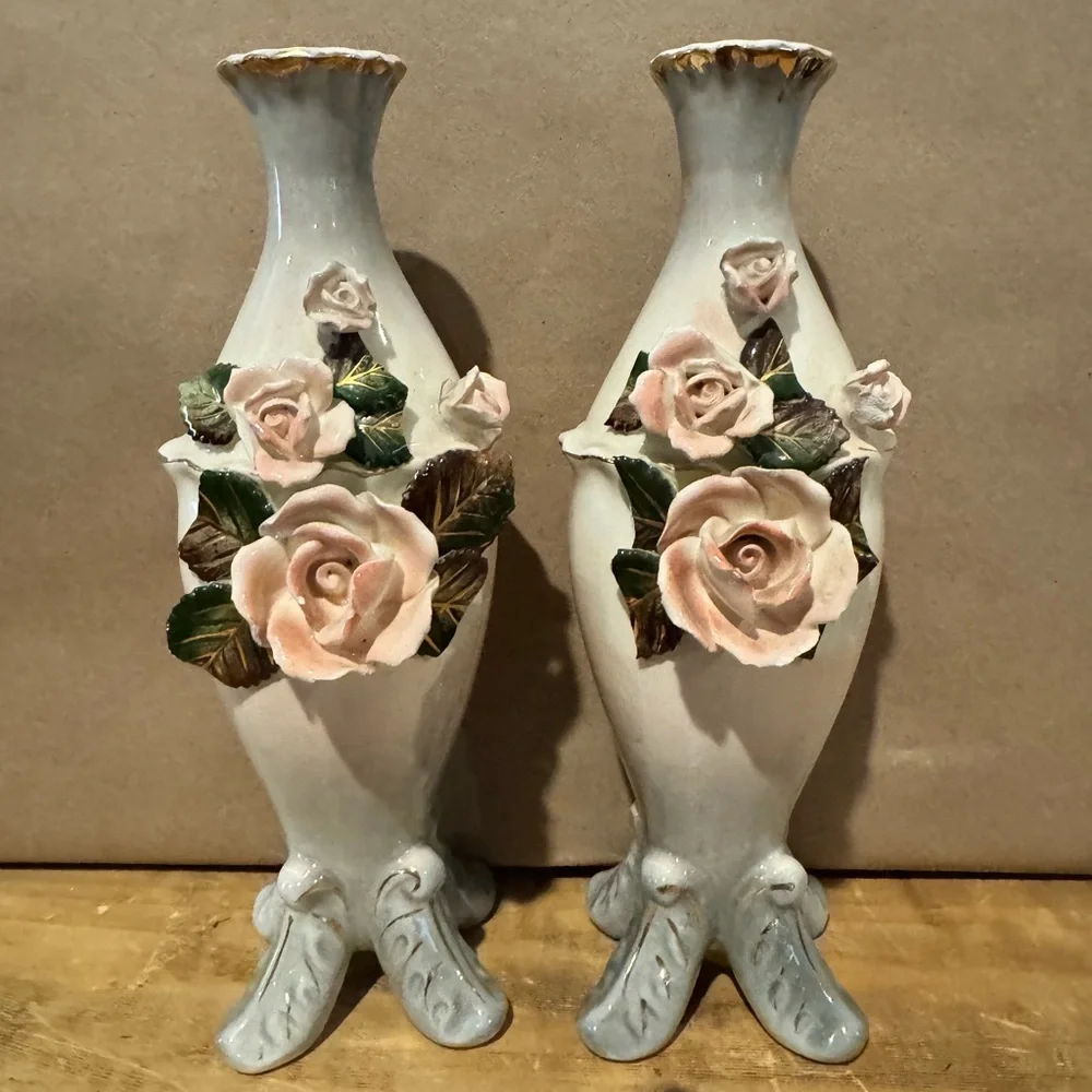 Elegant Floral Ceramic Vases
